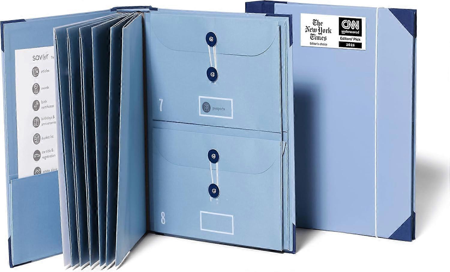 The Folio Document Organizer, Custom Dyed Cloth-Bound Expanding File for Important Papers, Passports, Birth Certificates & More, Ideal for Home Organi