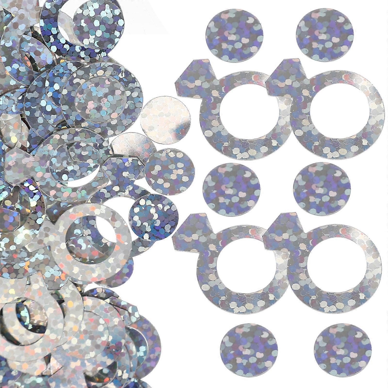 Paper Diamond Ring Confetti Wedding Table Scatter for Decor 4Pcs 3 Bags