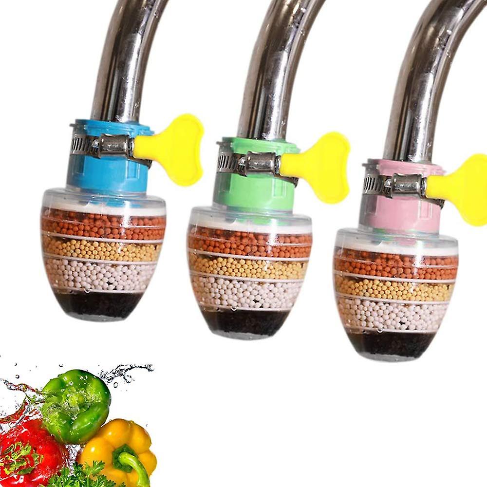 Activated Carbon Faucet Faucet Cleaning Purifier Universal Interface Filter with Filter Element (3pc