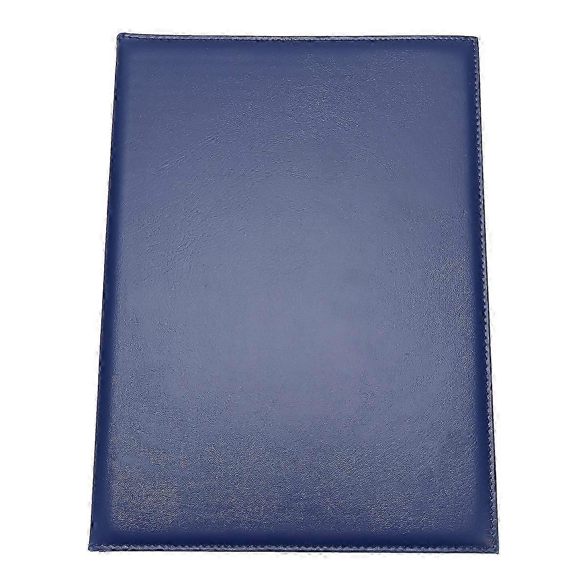 Protège-certificat A4 en cuir, étui de protection vierge (bleu)