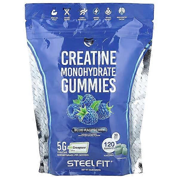 SteelFit, Creatine Monohydrate Gummies, Blue Raspberry, 120 Gummies