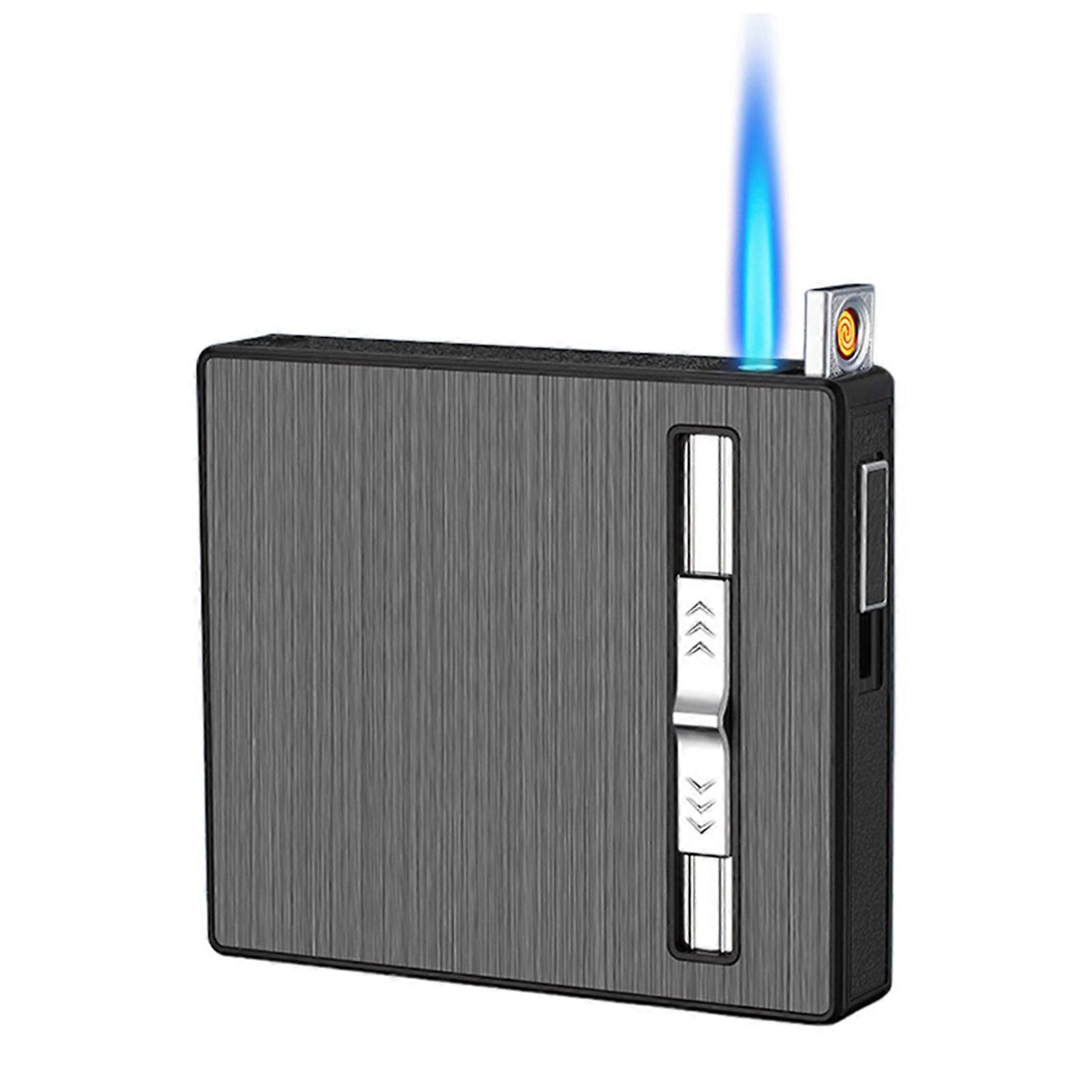Fashion Cigarettes Case with Inbuilt Cigarettes Lighter Multifunctional Portable Cigarettes Case for Business Travel