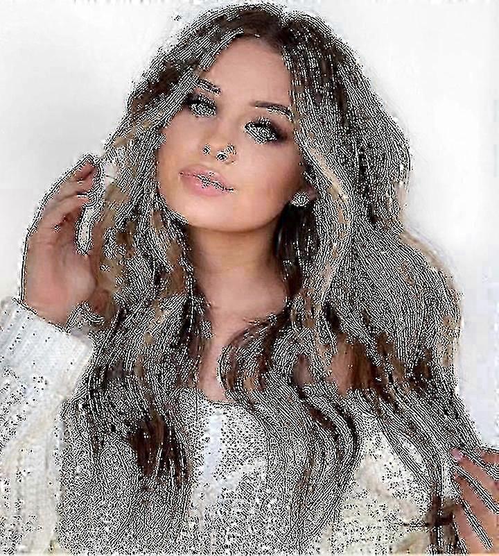 Medium-length Curly Brown Gradient Women's Wig