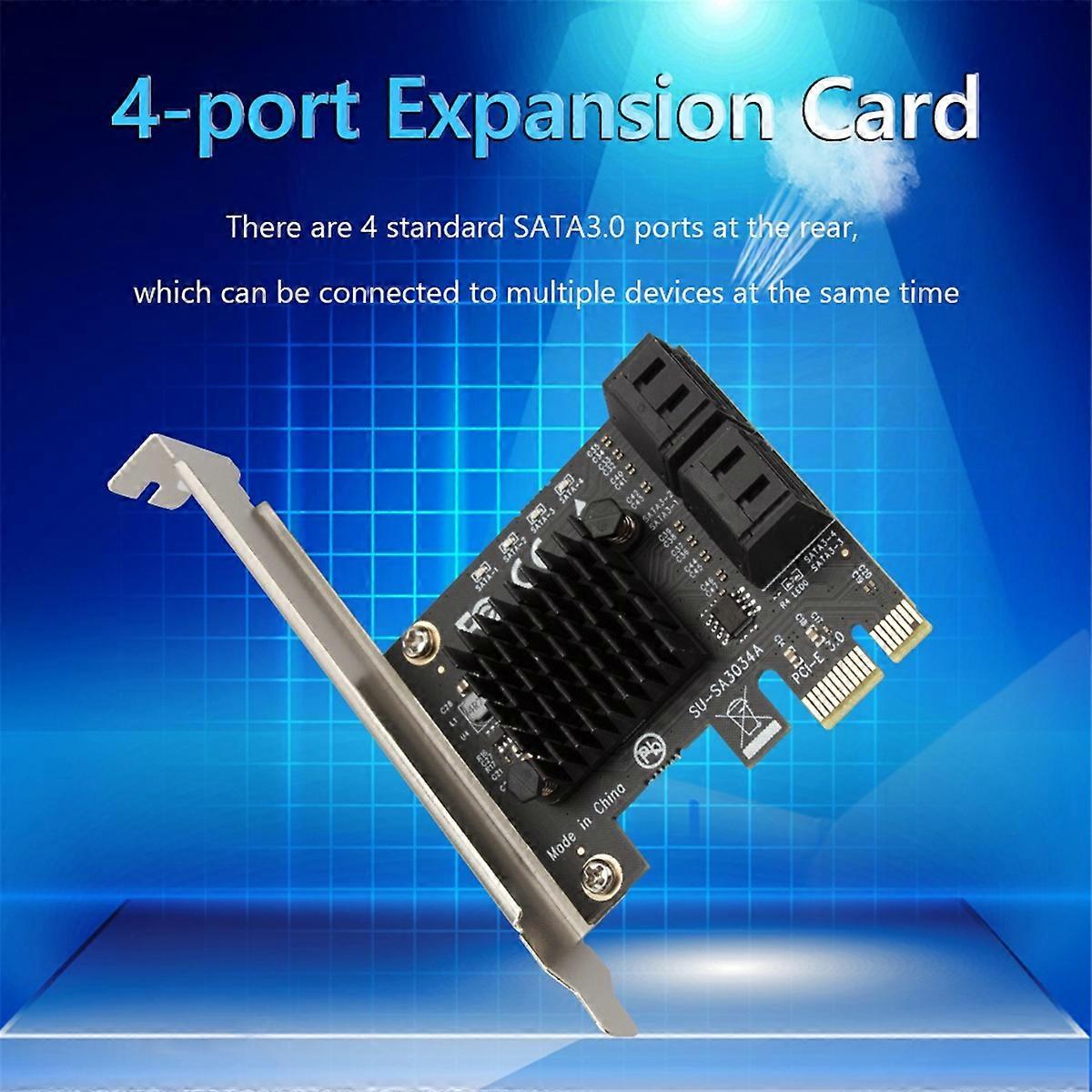 4 Port to PCIe PCI Express 3.0 Expansion Card Adapter Extension Cable Adapter Card, for HDD Image Card
