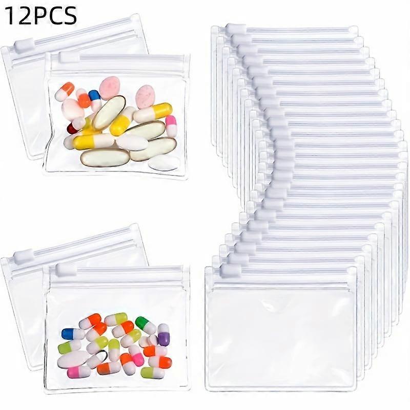 12/24/36pcs Travel Pill Pouch Set, Clear Zippered Baggies, Reusable Self-Sealing Organizers with Slide Lock for Pills & Small Items