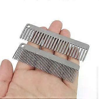 Small Titanium Alloy Comb Portable Combs Antistatic Bag Titanium Outdoor Hair Comb Camping Hiking Keychain Accessories Edc Gear