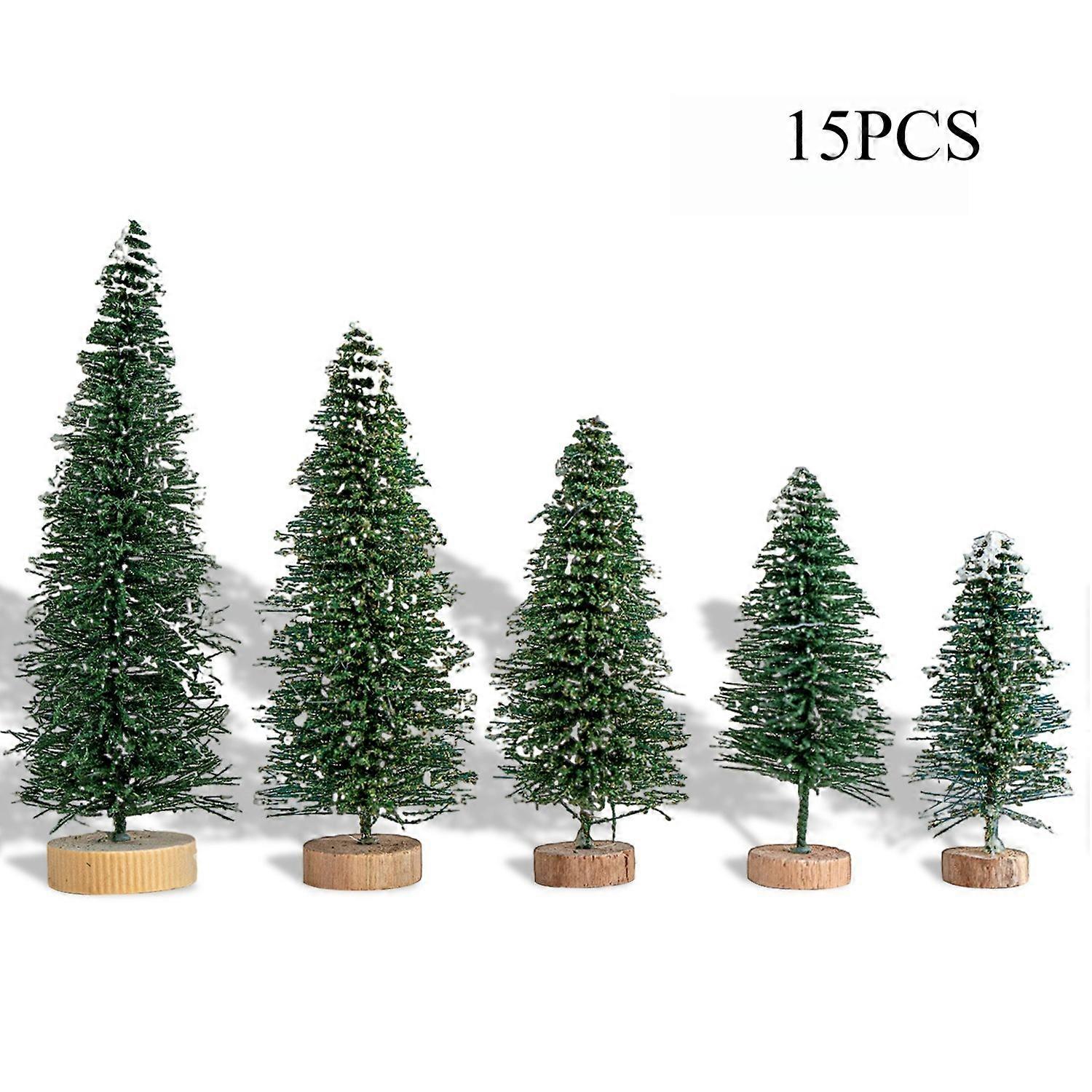 5 גדלים סימולציה מיני תרסיס שלג עץ חג המולד קישוט שולחן חג המולד חלון קישוט עץ ארז