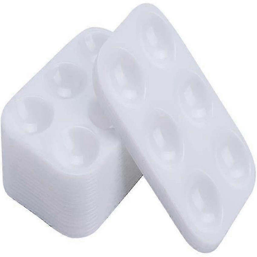 Rectangular Watercolor Palette 30 PCS with 6 Wells White Plastic Paint