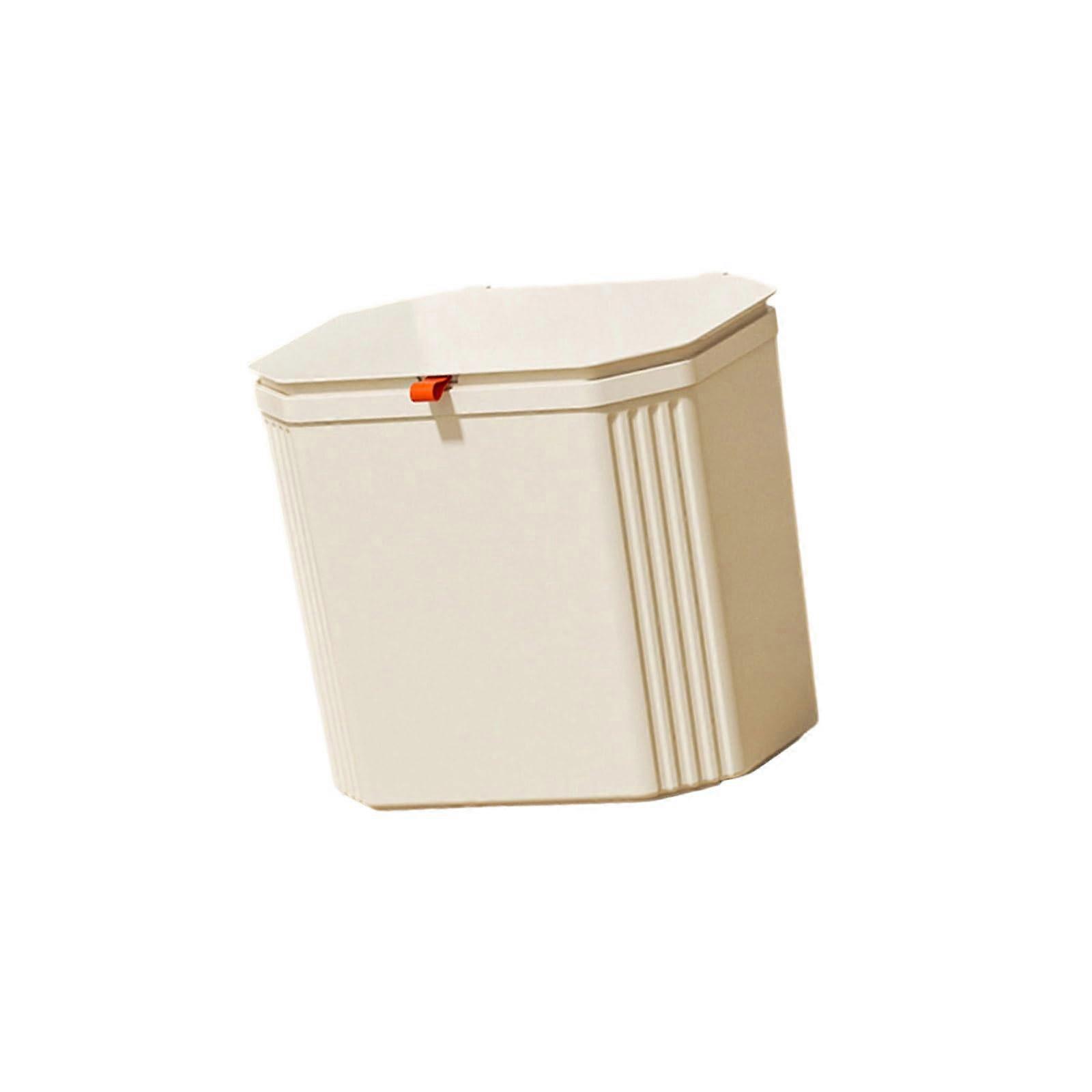 Renter Friendly Trash Bin Storage Shelf Organizers No Drilling Compact Kitchen Storage Creamy Layer Trash Can Shelf