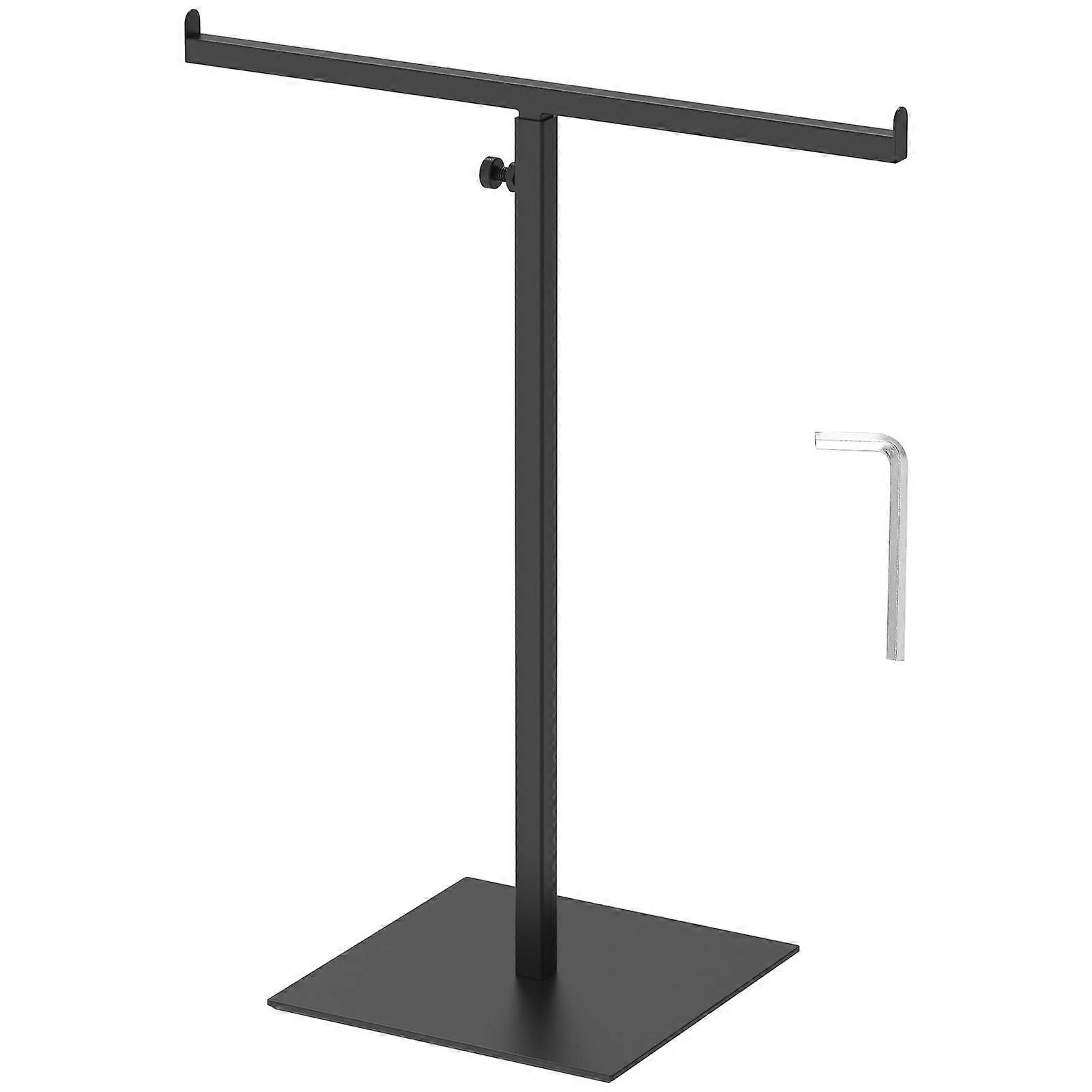 FUYGRCJ Purse Display Stand T-Shaped Metal Adjustable Handbag Rack Tabletop Double Hook Hanging Stands for Long Necklaces