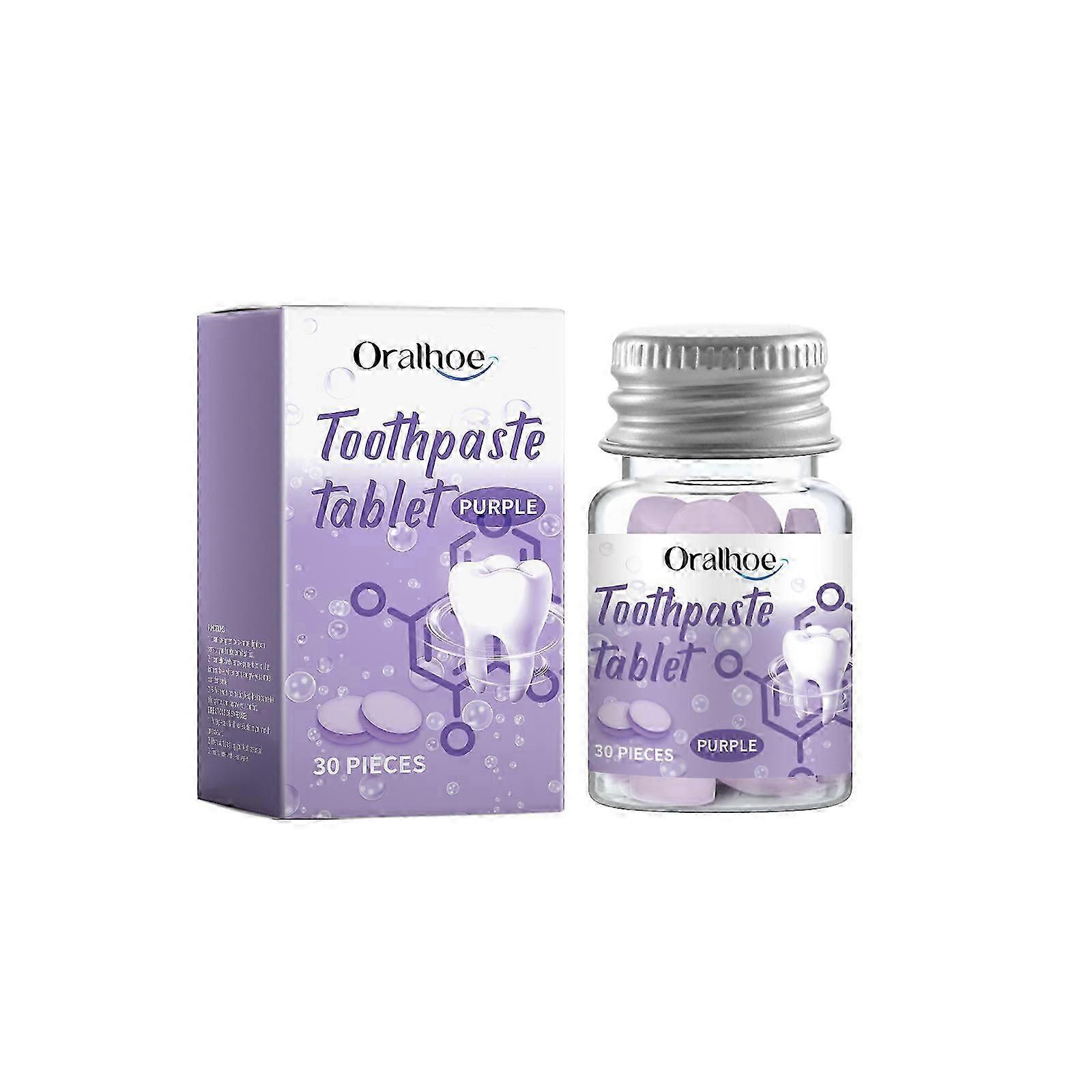 Solid Toothpaste Tablets - Deep Cleaning, Enamel Protection, Portable , Refreshing, 30 Pieces