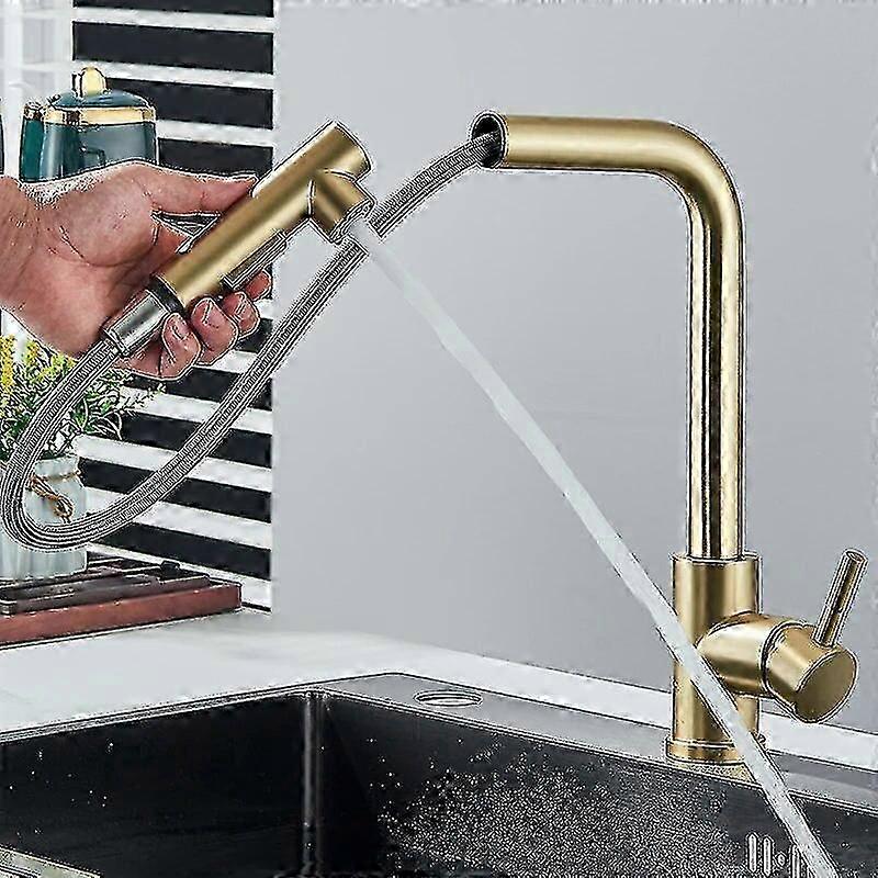 絶妙な黒の引き出し式キッチンシンクの蛇口デッキに取り付けられたストリームスプレーキッチンミキサータップバスルームキッチンホットコールドタップ