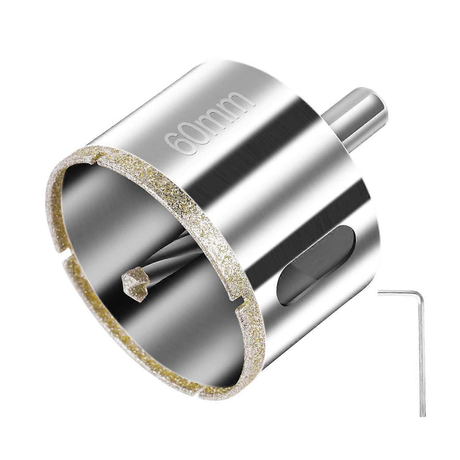 60mm Diamond Hole Saw, Diamond Drill Bit with Central Guide Drill Bit, Tile Hole Saw with Diamond Surface Coating for Cutting Glass, Tiles, Ceram