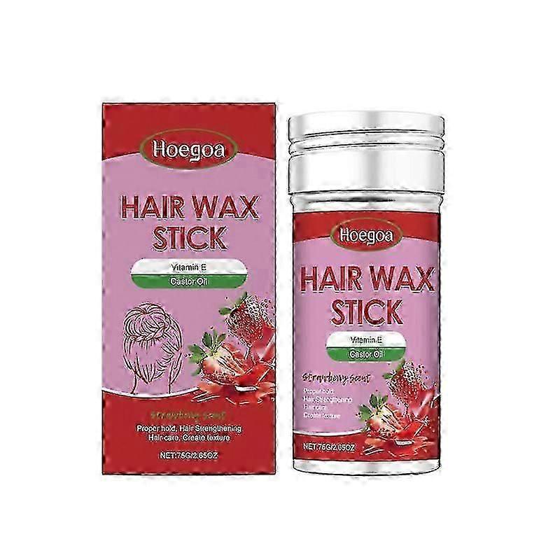 Cera em bastão para cabelo, creme para modelar com morango, cera em bastão para cabelo com fixação forte, controle de fios rebeldes, cera para modelar para mulheres, cera para modelar sem oleosidade, Edge Con