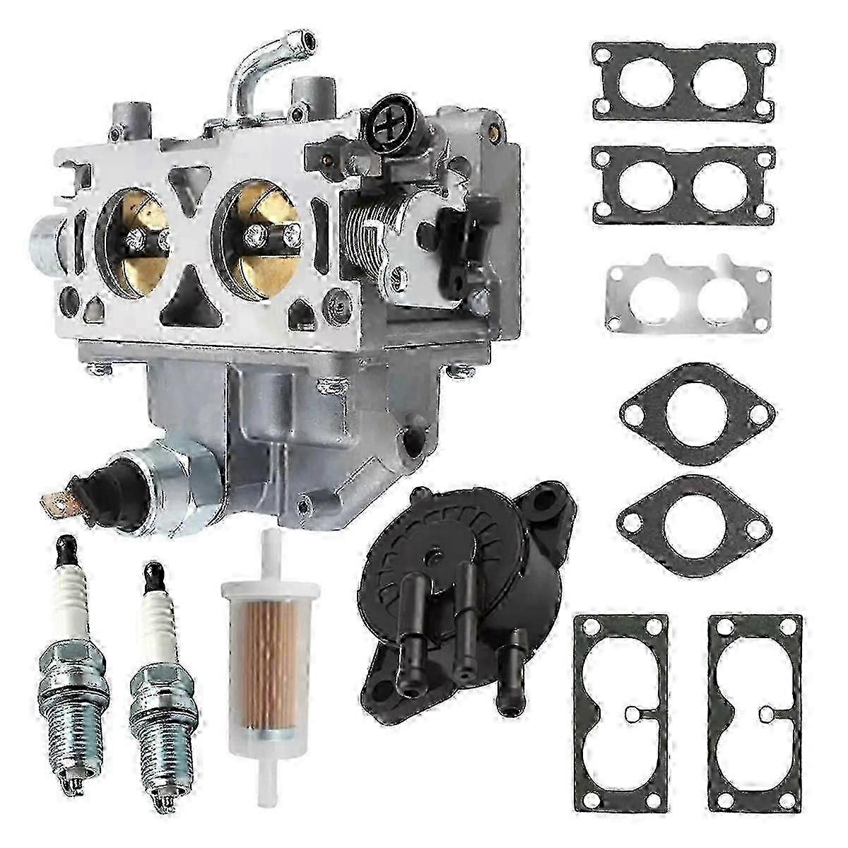 Carburetor W/Fuel Pump Filter & Spark Plugs Kit  suitable for GX630 GX630R GX660 GX690 16100-Z9E- 16100-Z9E-0