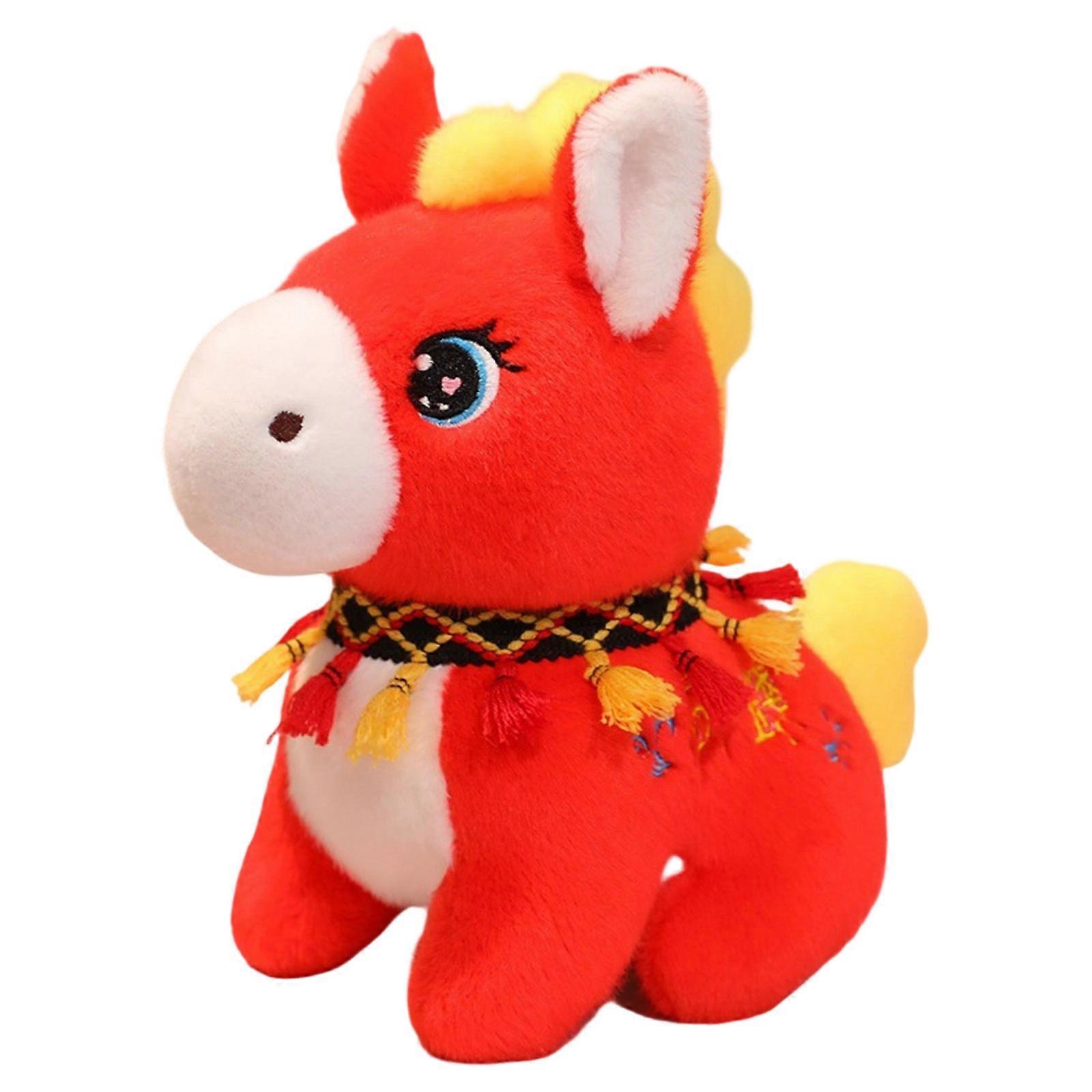 Festive Ponies Soft Plush Toy Decorative Accent Horse Plushie Adorable For Living Spaces Nursery Or Office Desk Display Multicolor