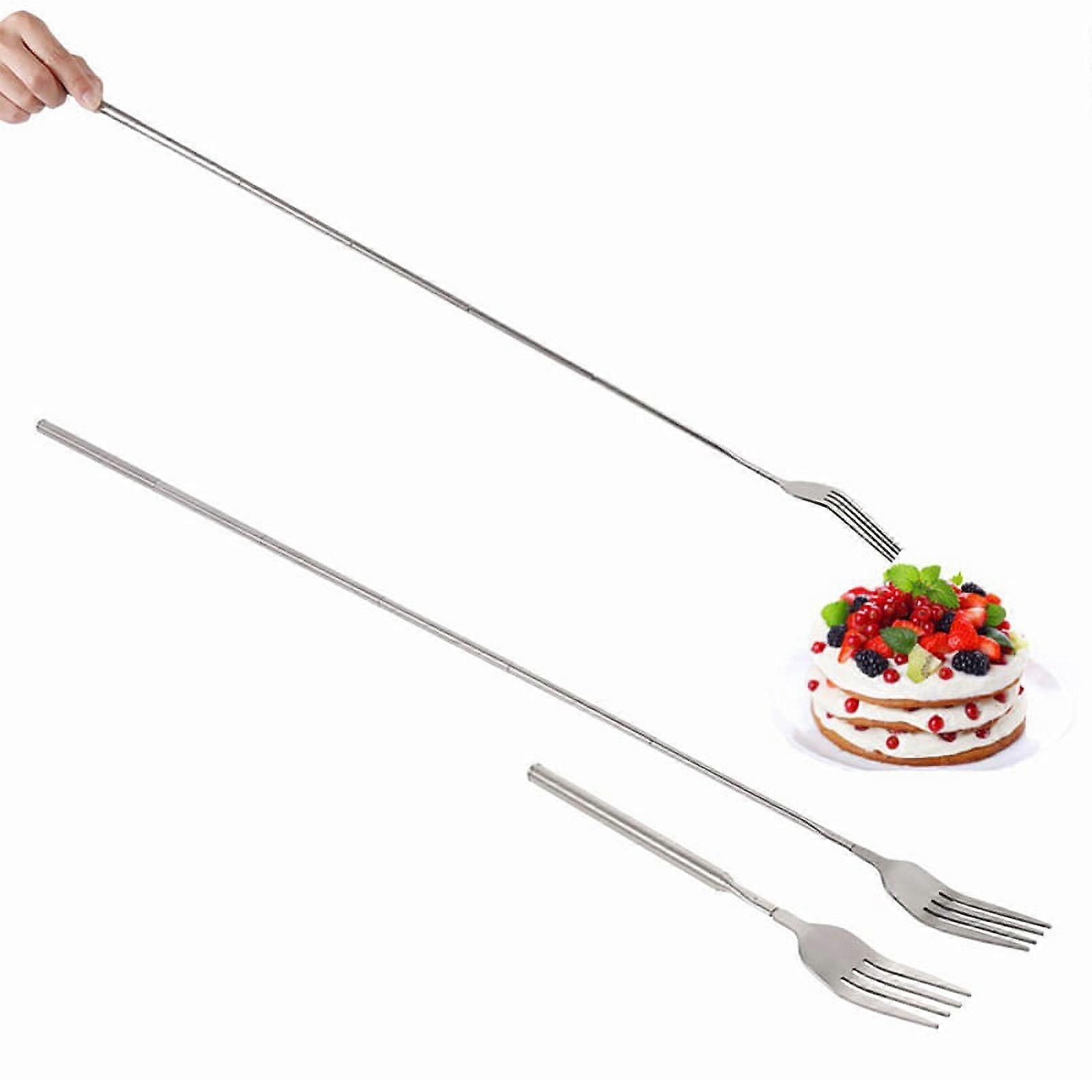 Silver Stainless Telescopic Extendable Fork Dinner Fruit Dessert Cutlery Forks