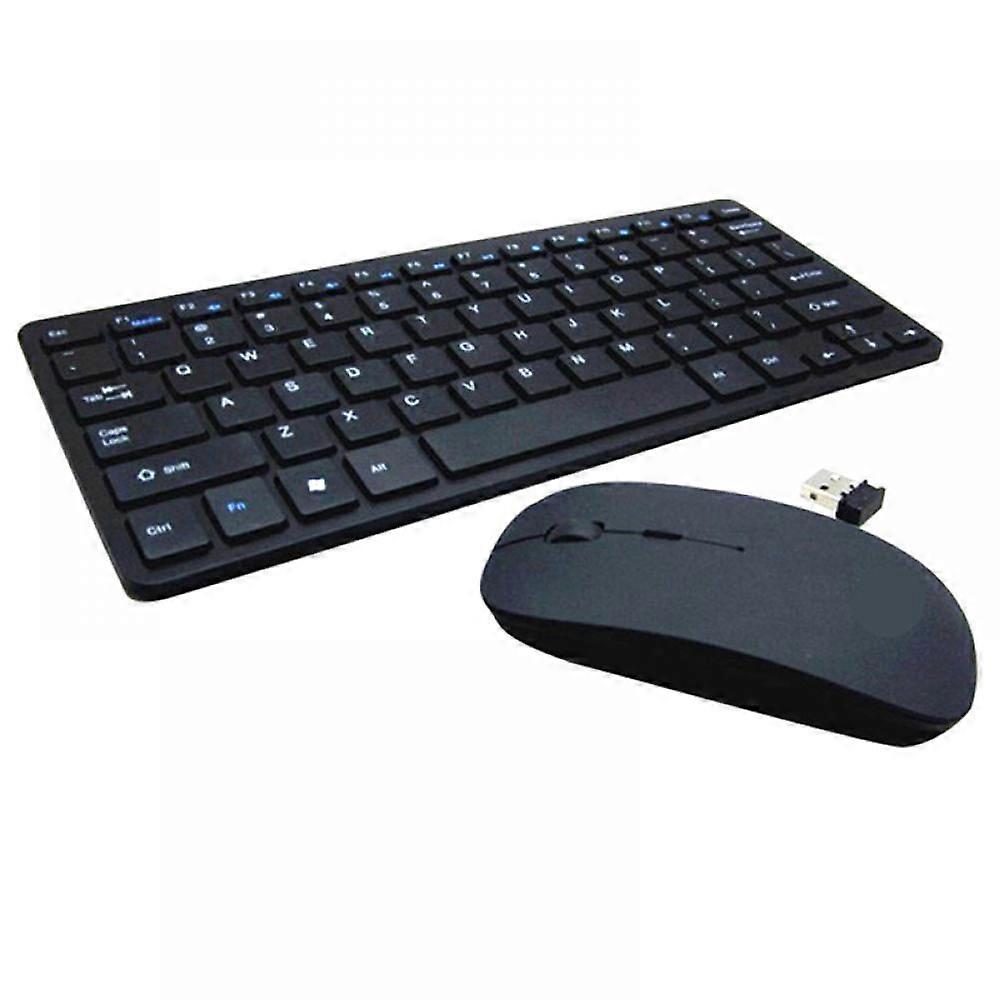 Wireless 2.4G Mini Silent Keyboard And Mouse Combo Set for compatible with Ipad Android compatible with Iphone PC Tablet Black