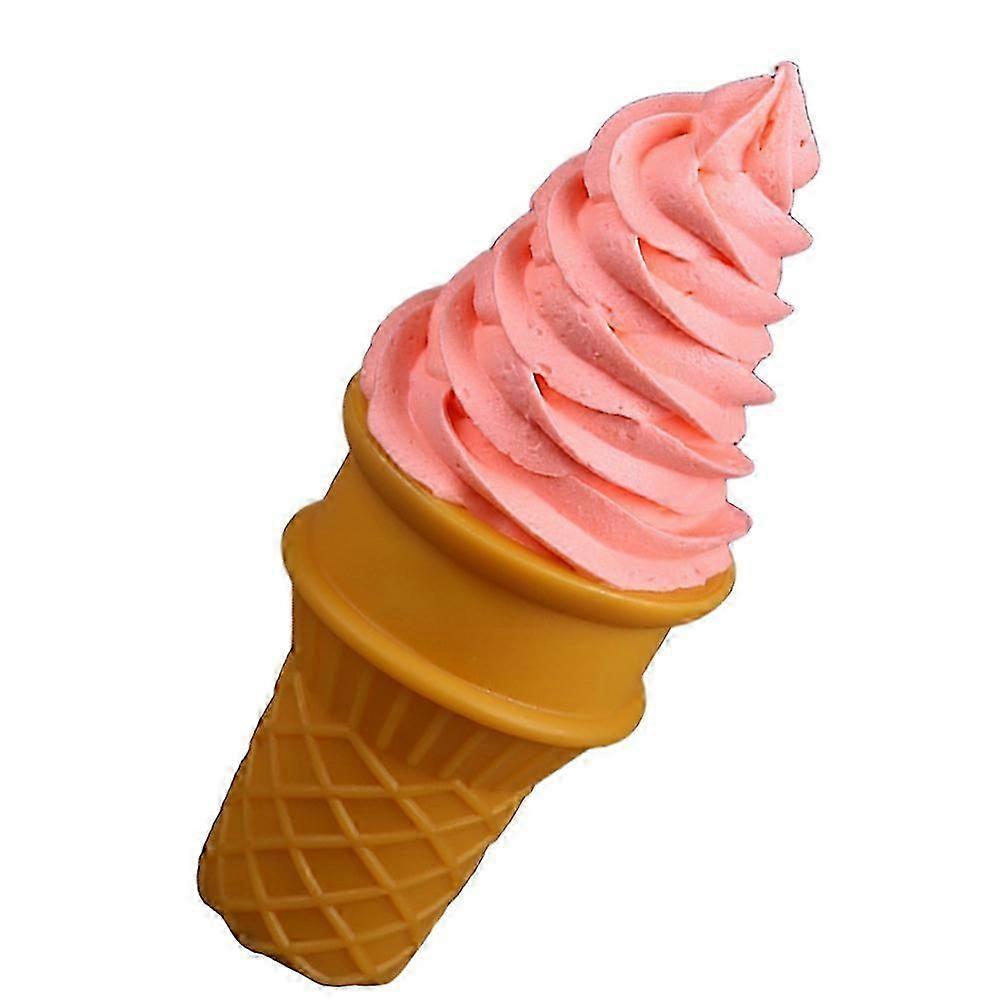 Realistic Ice Cream Cone Props Display Studio Photography Exhibition Pink PVC Set