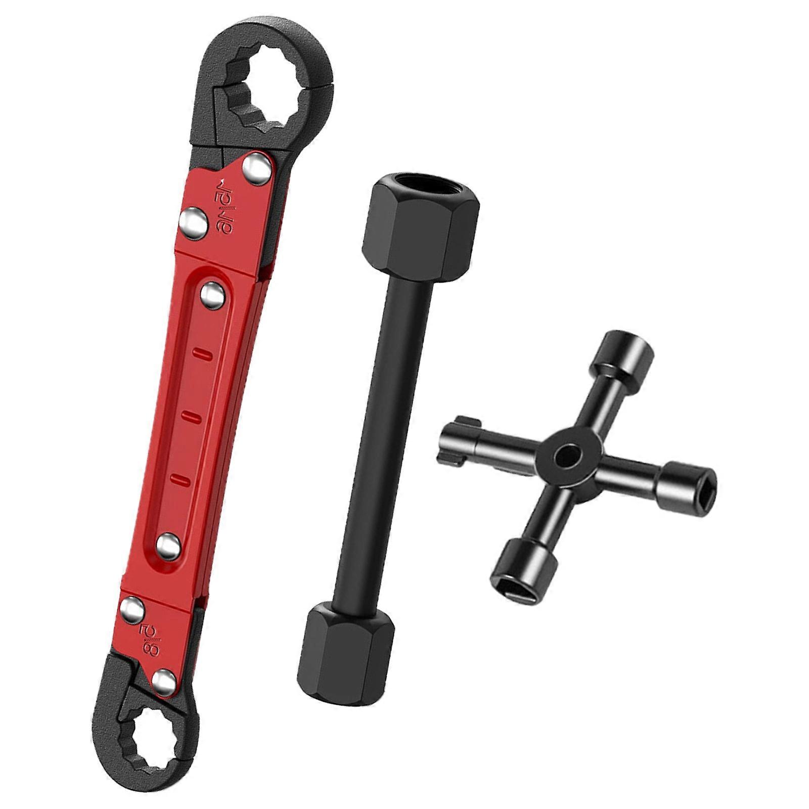 Plumbing Tool Angle Stop Wrench Kit Angle-on Wrench Professional Plumber Wrench Tool for Installing Maintenance Tool  Red