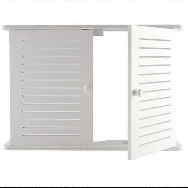 Wireless Wifi Router Boxes Wood Box Cable Plus Wire Bracket Wall Mounted Socket Shelf L