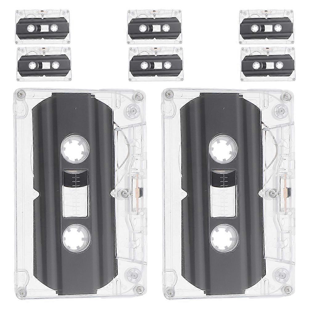 Blank Audio Cassette Tape for DIY Retro Messages 8Pcs Transparent Case