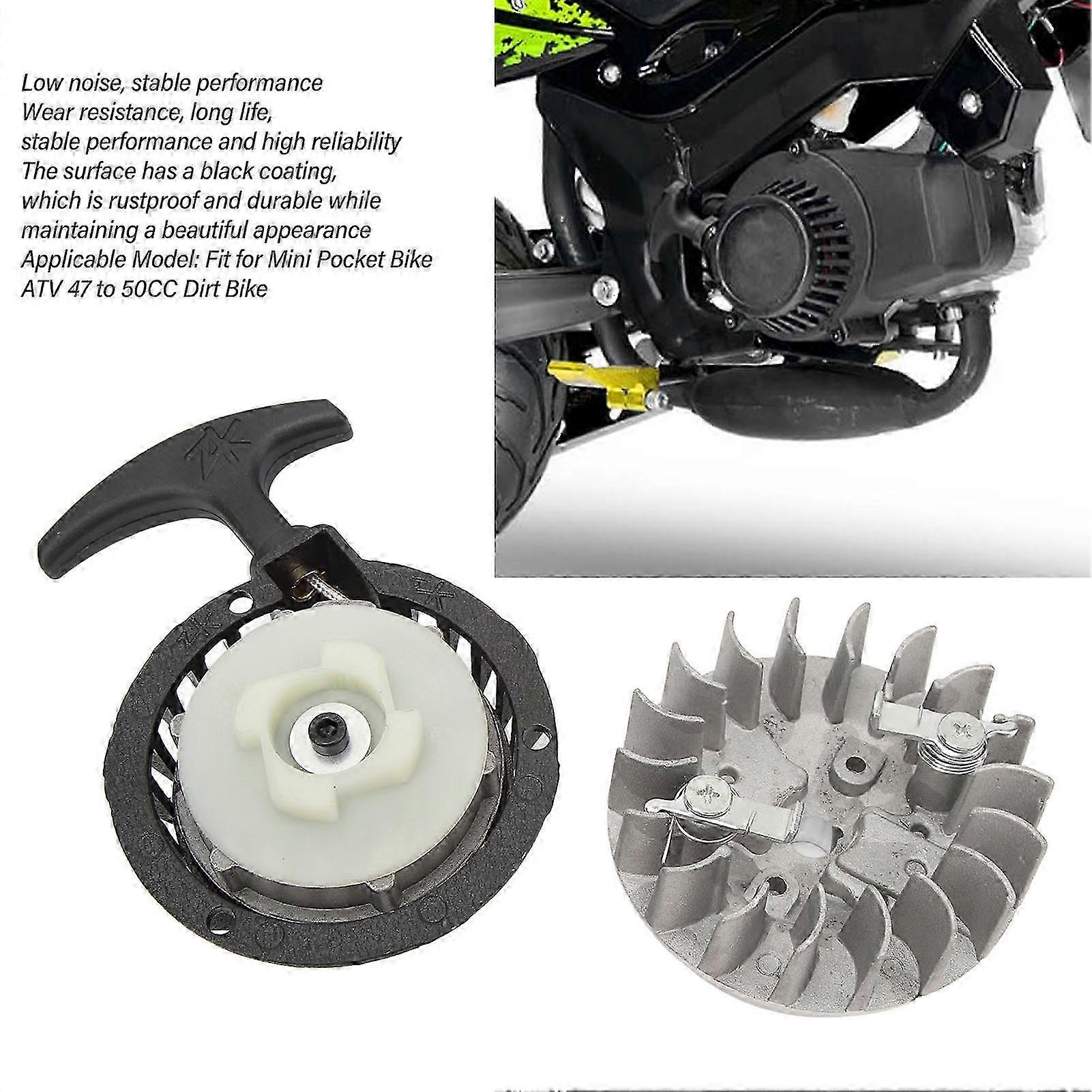 Quiet Pull Start Flywheel for 50CC Pocket Bike High Efficiency Design