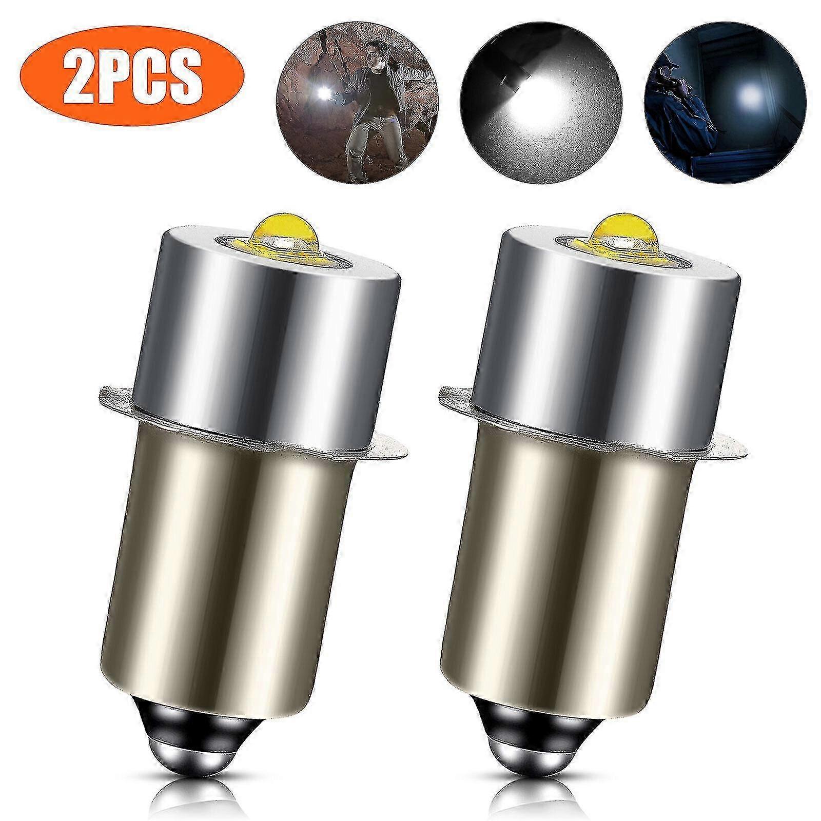 LED Replacement Bulbs for Maglite Flashlight 2PCS P13.5S 6V-24V 6500K