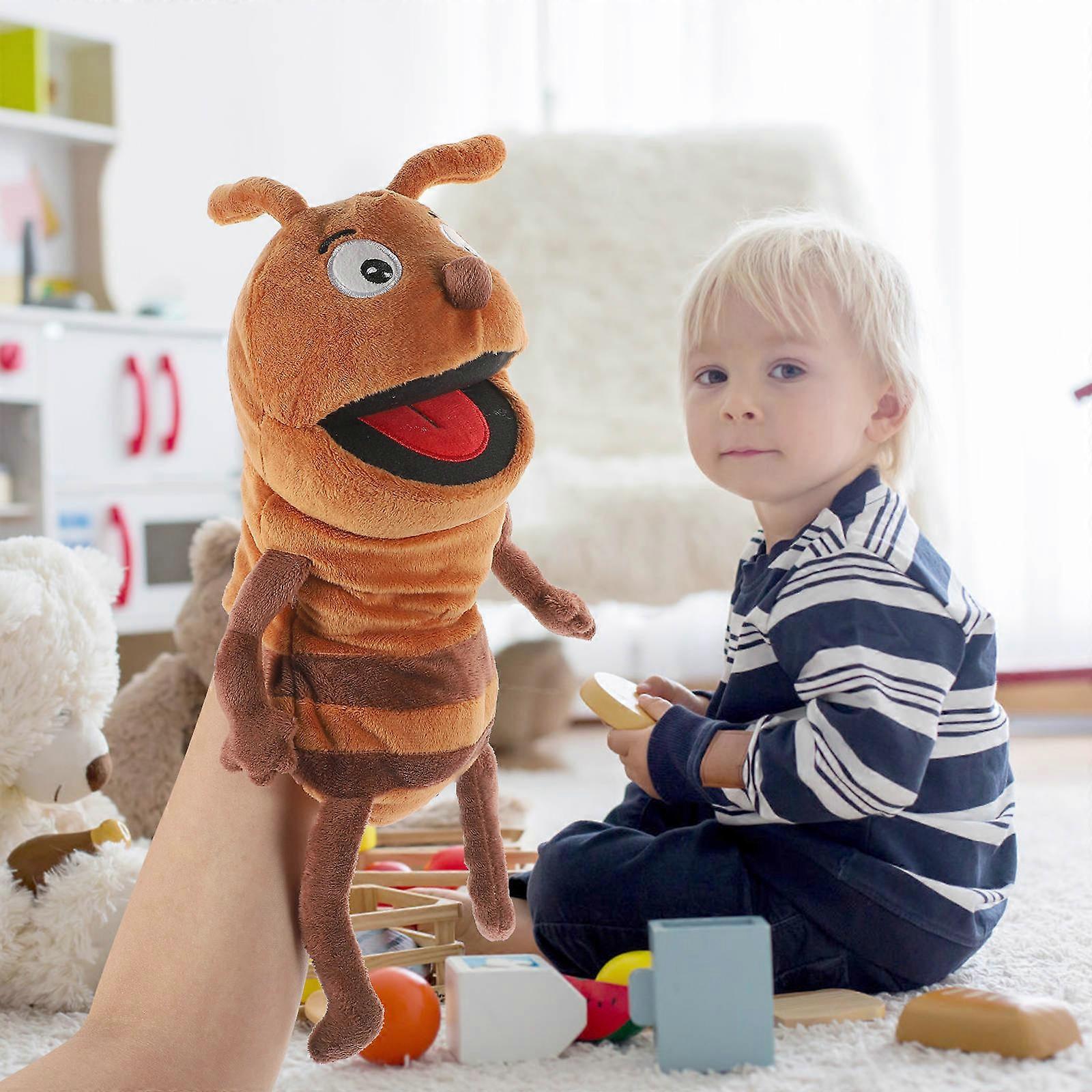 Cartoon Ant Hand Puppet for Role Play Plush Kids Interactive Puppet