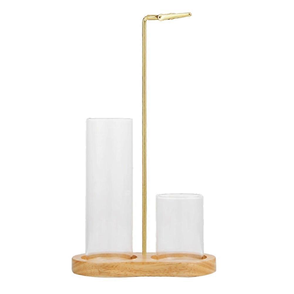 Räucherstäbchenhalter mit Aschefänger aus Glas, hellbraun