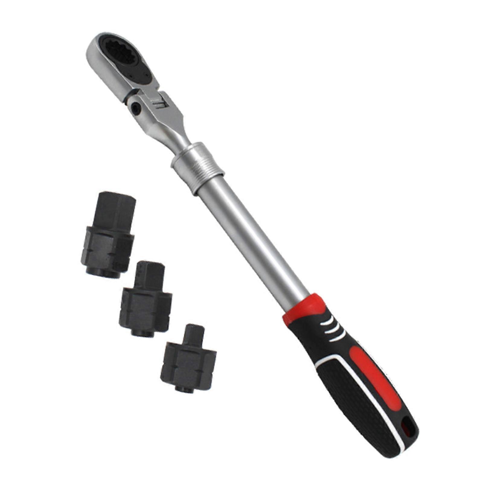 Steel Ratcheting Spanner 3 in 1 Multiple Tool with Nonslip Grip and Space Saving Design Ergonomic Ratcheting Wrench Multicolor