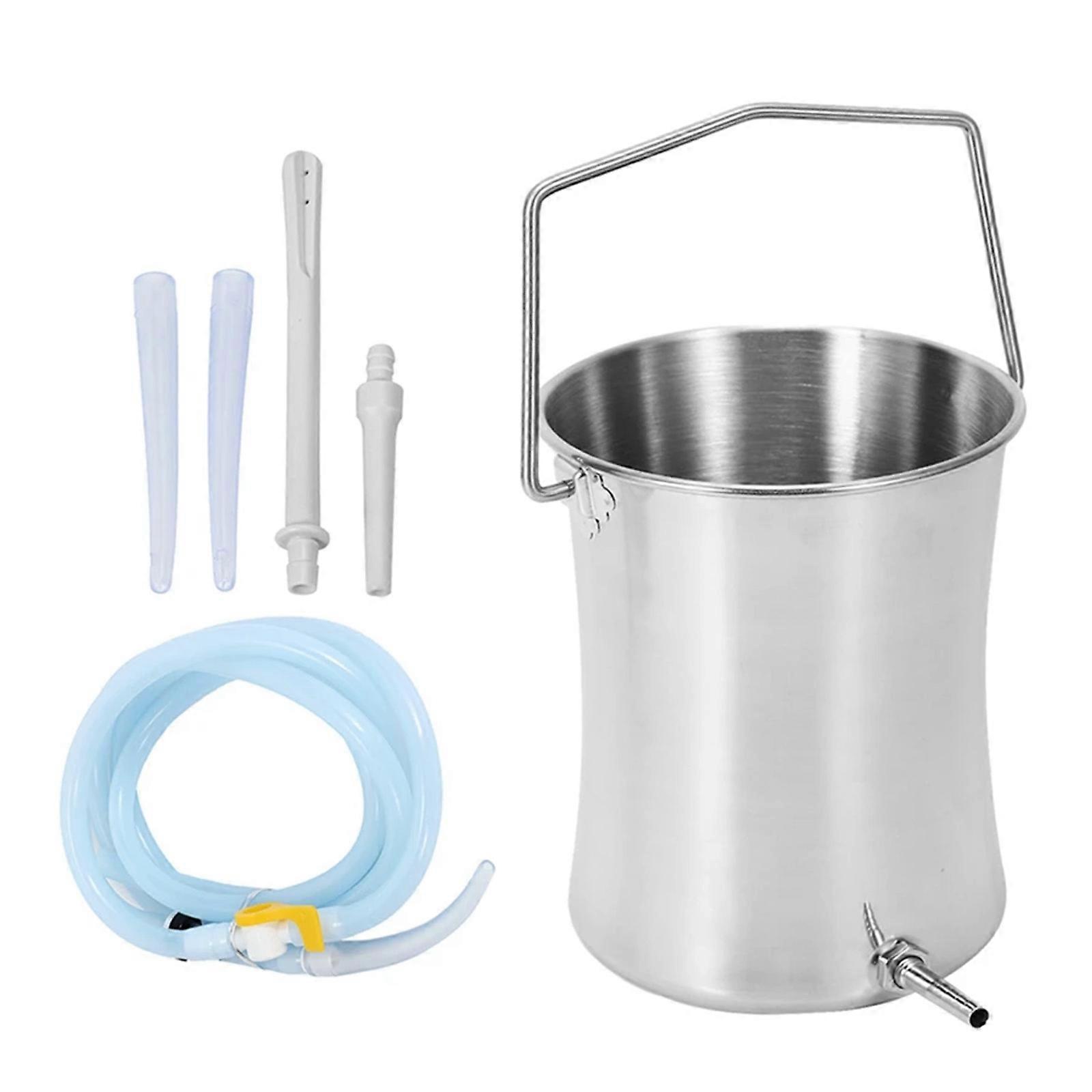 Reusable Enema Set for Home Health Care Large Capacity Stainless Steel Colon Detox Equipment Easy to Clean and Maintain Multicolor