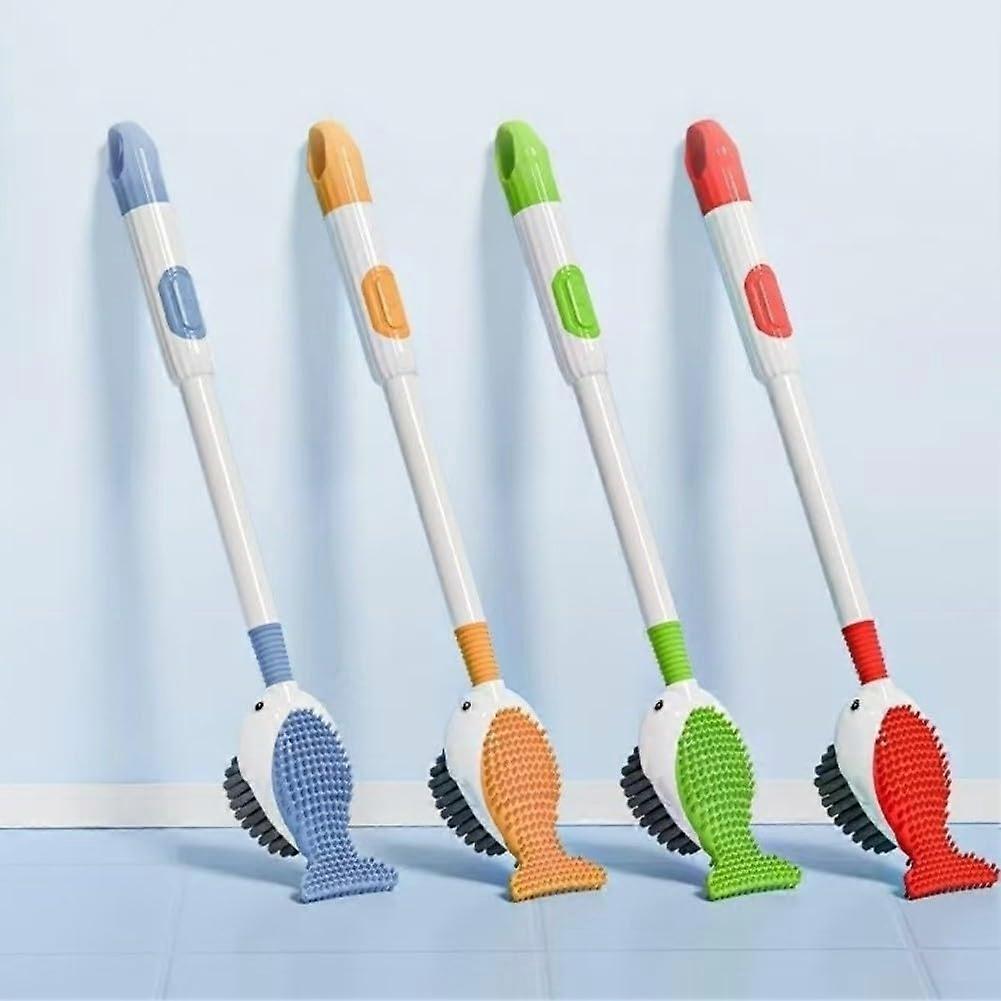 Toilet Brush with Strong Bristles and Suction Cup Base for Deep NoDeadAngle Cleaning (Green)