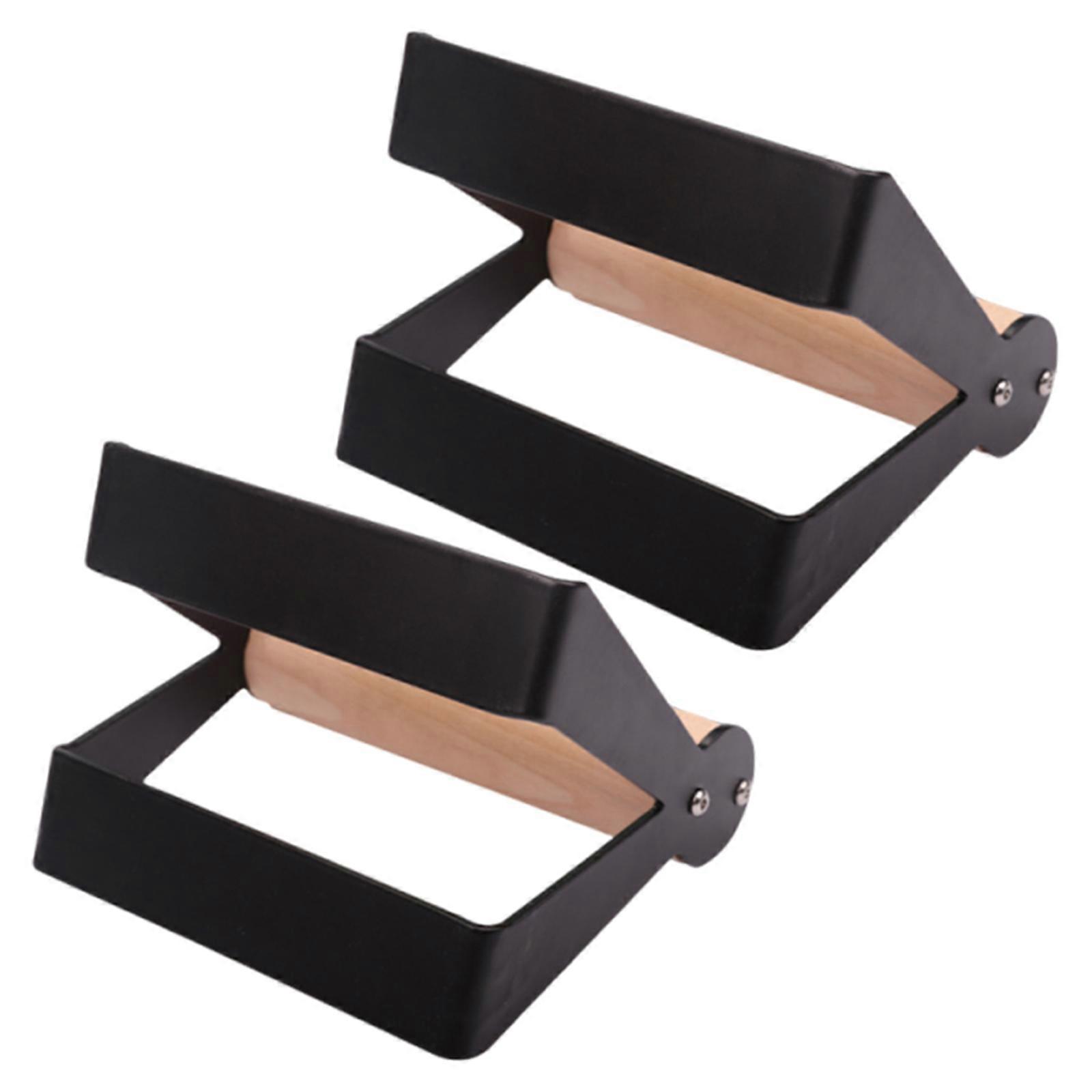 2Pcs Push Up Bar Stand with Ergonomic Wood Handle Portable Workout Stands for Strength Training and Calisthenics Multicolor