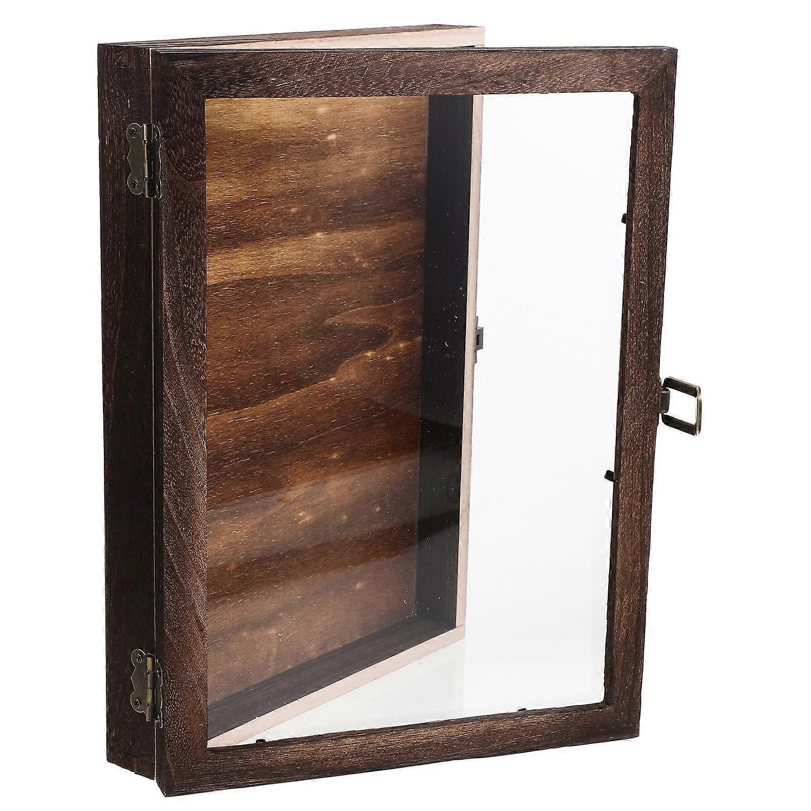 1Pc Clamshell Type Specimen Box Wooden Specimen Display Box Home Storage Box