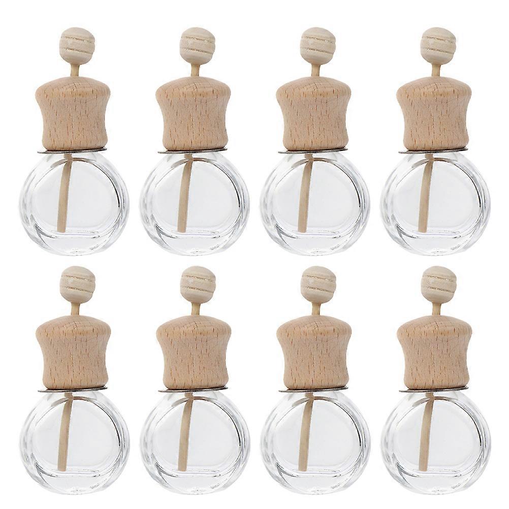 Car Diffuser Bottle Aromatherapy Clip with Wooden Scent Diffuser for Car Vent 8Pcs