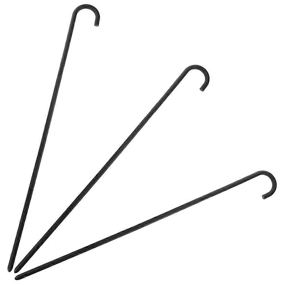 Stage Cosplay Cane Prop for Performances 3Pcs Black Plastic Cane