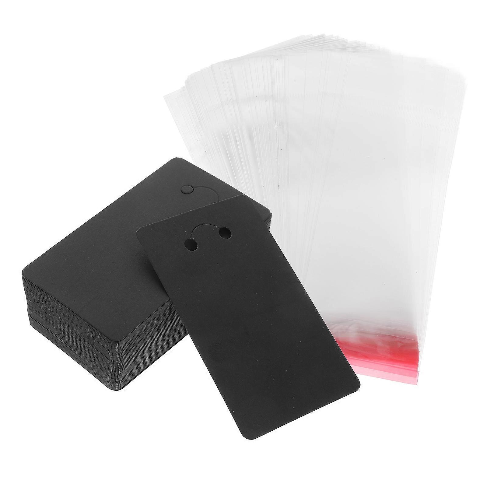 Keychain Card for Jewelry Display and Packaging 1Set Black Paper Kraft