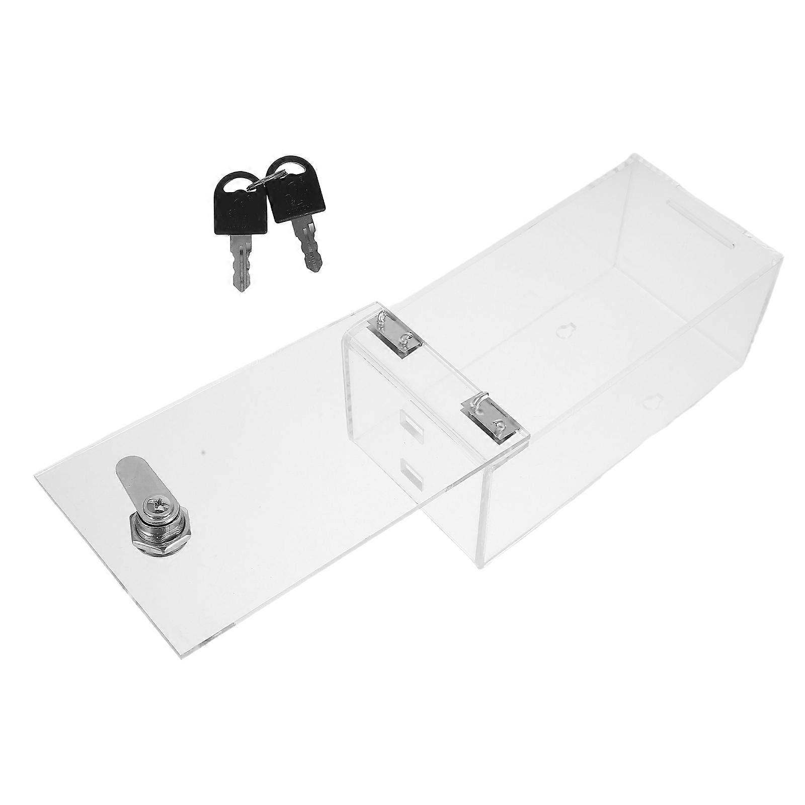 Transparent Cell Phone Storage Box with Lock for Office Mobile Organizer