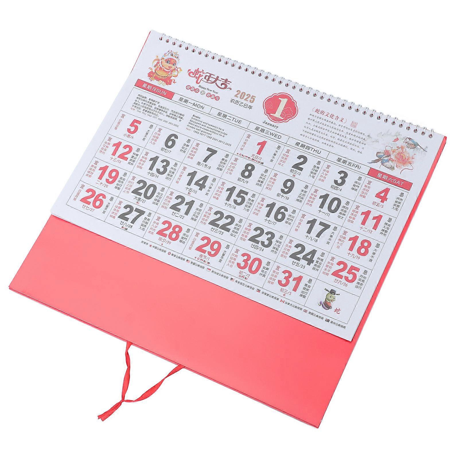 Decorative Gold Snake Hanging Calendar for Home Use Year of Snake 2025 Calendar