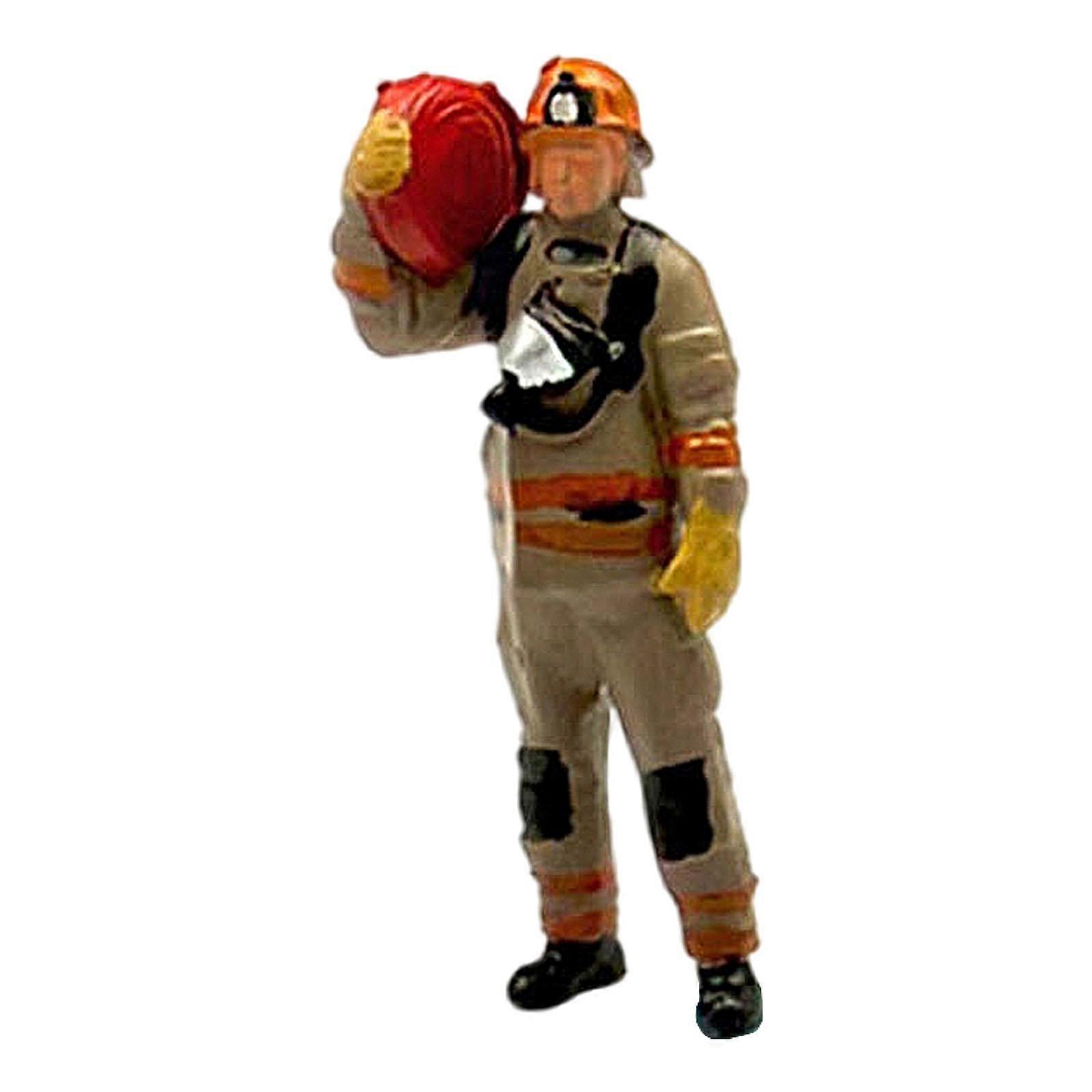 1/64 Firefighter Figures Tiny People Model Collection Mini Diorama Action