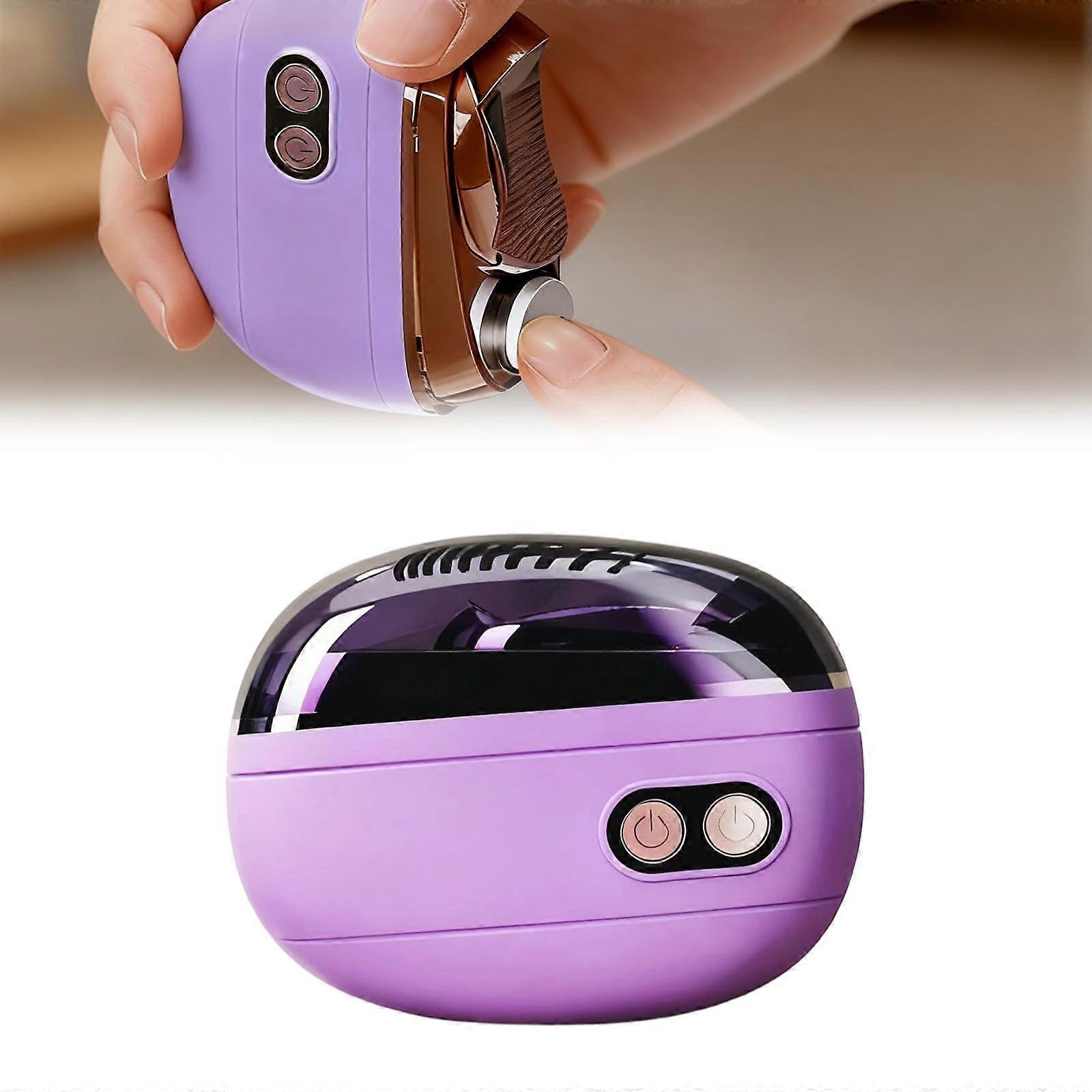 2 in 1 Electric Nail Clipper and Polisher with LED Light, USB Rechargeable Grooming Tool Purple
