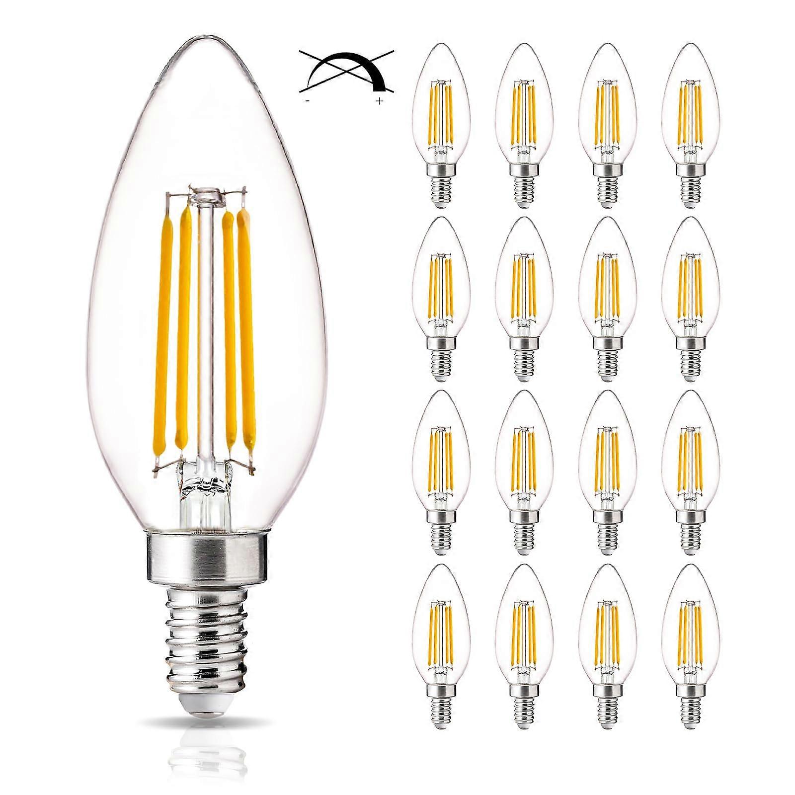 16 Pack B11 LED Candelabra Bulbs 40W Equivalent 2700K Soft White E12 Base 450 Lumens NonDimmable