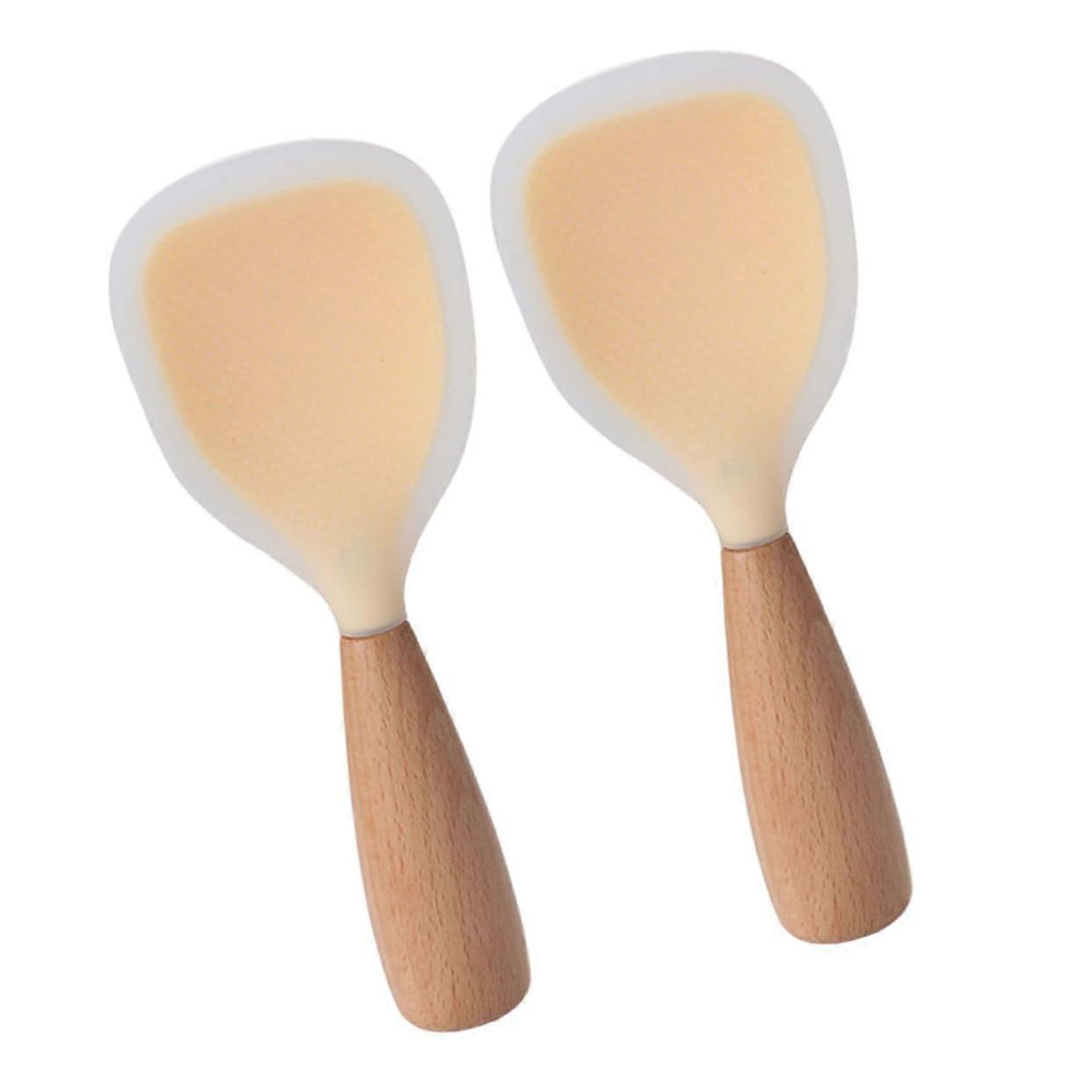 Silicone Rice Spoon Set Non Stick Heat Resistant Paddle for Rice Cooker and Multipurpose Kitchen Use