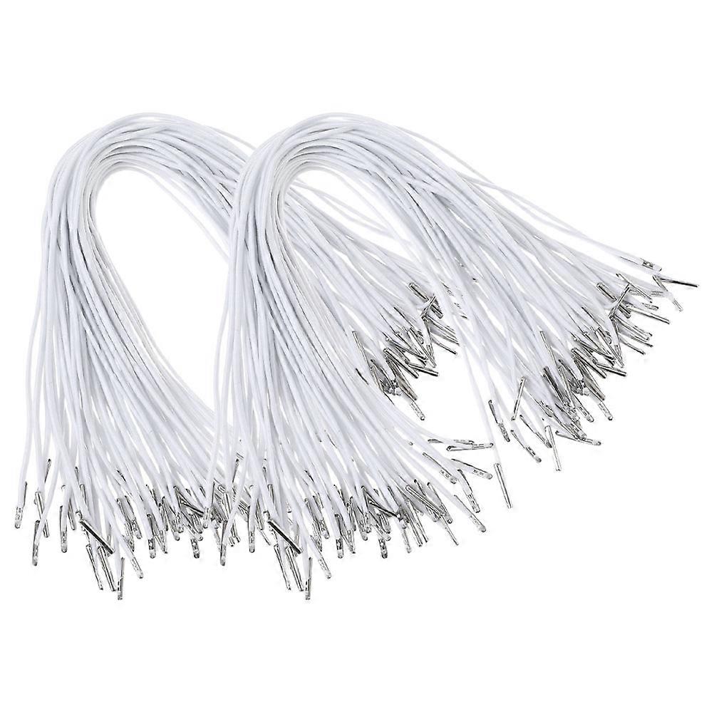 White Elastic Handmade Cord for Holding Use 200Pcs with Metal Ends