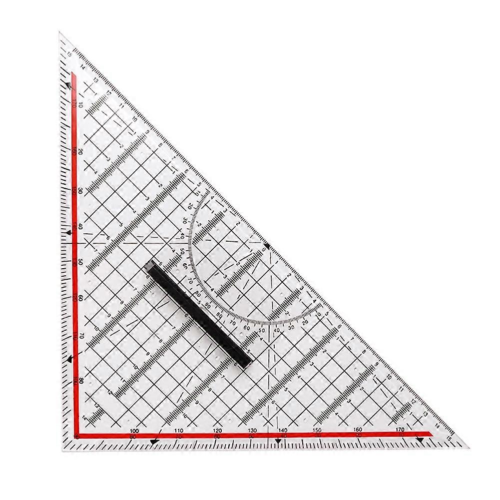 30CM Drawing Triangle Ruler Multi-Function Drawing Design Ruler with Handle Protractor Measurement Ruler Stationery