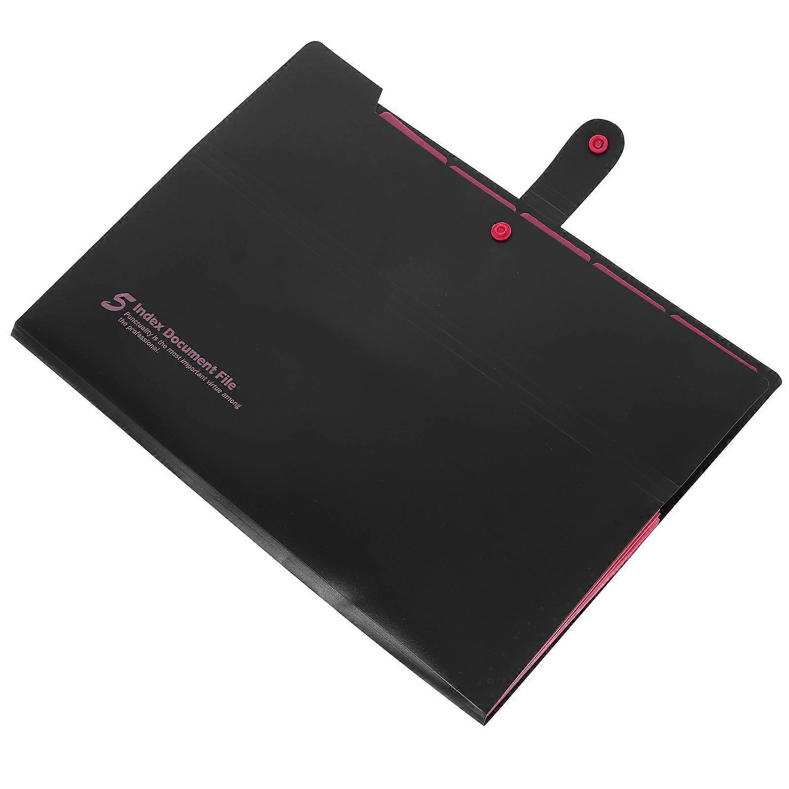 Red PP File Organizer with Multi-layer Storage for Business and Study 7.8 Inches