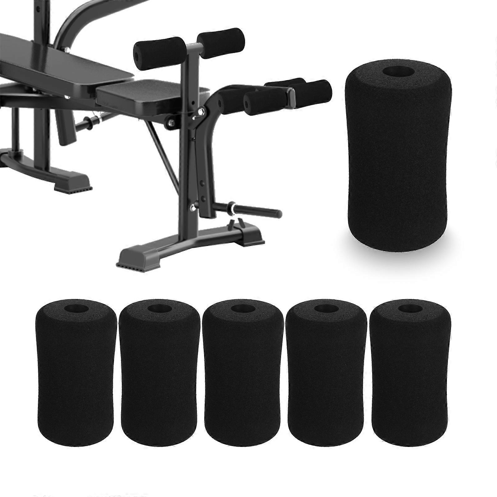 6pcs Foot Foam Pads Rollers Replacement Set for Weight Bench Leg Tube Sit Ups Leg Curl Attachment Extension
