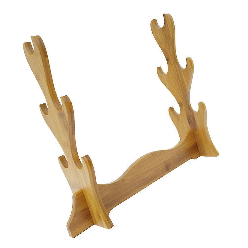 Five-Tier Wood Sword Stand Rack for Storage Use Wooden Display Holder