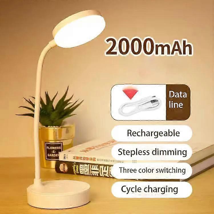 Portable LED Desk Lamp comB Plug Battery Powered Table Light Support 3 Color Stepless Dimming Eye Protection Bedroom Bedside Lamp